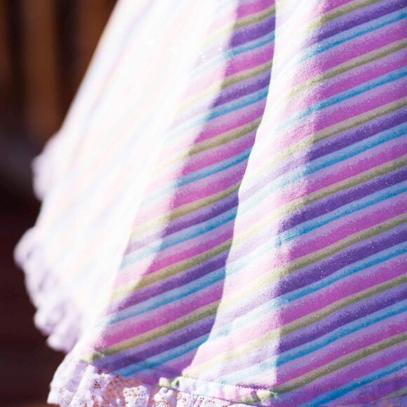 Pastel Sparkle Stripe Handmade 50's Style Pin-up apron - One of a kind! - Picture 7 of 7